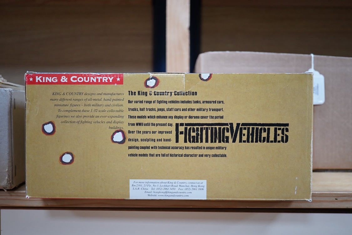 A boxed King & Country First WWII Churchill Tank and two crew (DD51), from the Fighting Vehicles series